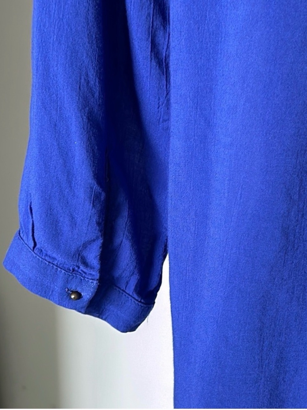 ZARA Basics Royal Blue Flowy V-Neck Tunic Blouse Women’s XS - Picture 8 of 12